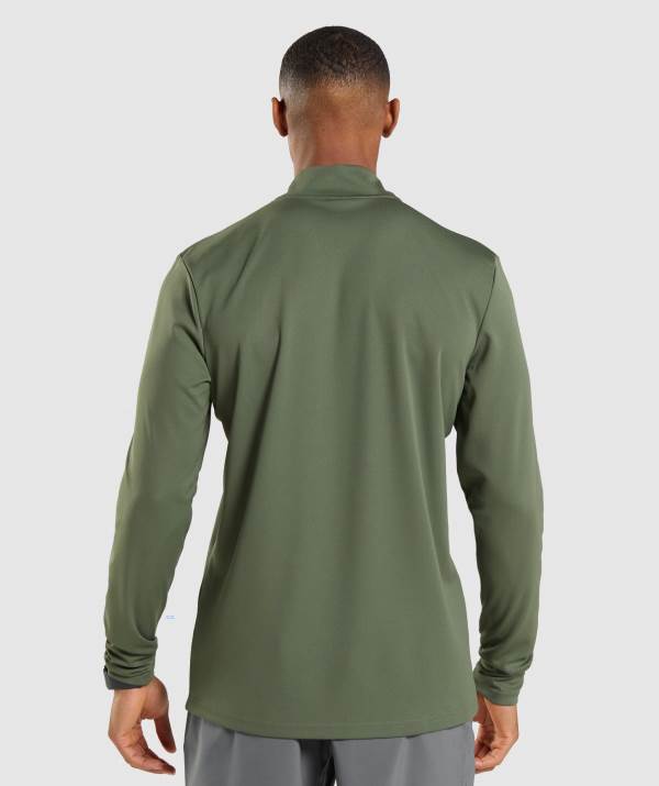 Panske Pulovre Gymshark Arrival 1/4 Zip Olivovo Zelená | TC9015324